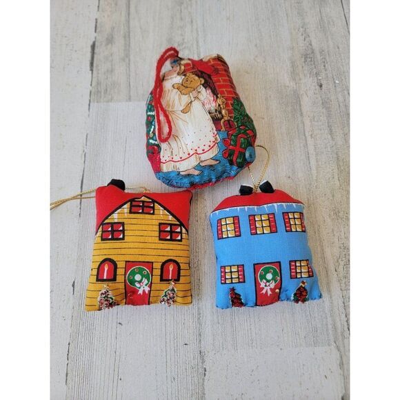 Mini plush house pillow girl Victorian ornament set Xmas - Picture 5 of 8
